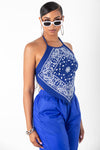 Blue Bandana Halter Top