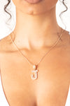 Gold Mini J Diamond Baguette Necklace