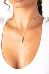 Gold Mini L Diamond Baguette Necklace