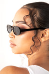 Black Vintage Style Round Frame Sunglasses