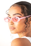 Pink Vintage Style Round Frame Sunglasses