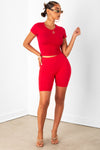 Red Cotton Cycle Shorts