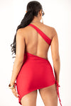 Red Open Back Mini Dress