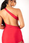 Red Open Back Mini Dress