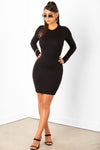 Black Basic Double Lined Mini Dress