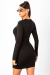 Black Basic Double Lined Mini Dress