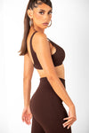 Chocolate Seamless Deep Neck Bralette