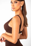 Chocolate Seamless Deep Neck Bralette