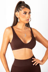 Chocolate Seamless Deep Neck Bralette
