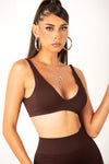 Chocolate Seamless Deep Neck Bralette