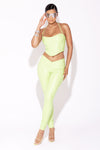 Lime V Cut Leather Pants