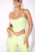 Lime leather Corset Halter Top