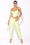 Lime leather Corset Halter Top