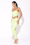 Lime leather Corset Halter Top