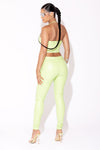 Lime V Cut Leather Pants