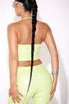 Lime leather Corset Halter Top
