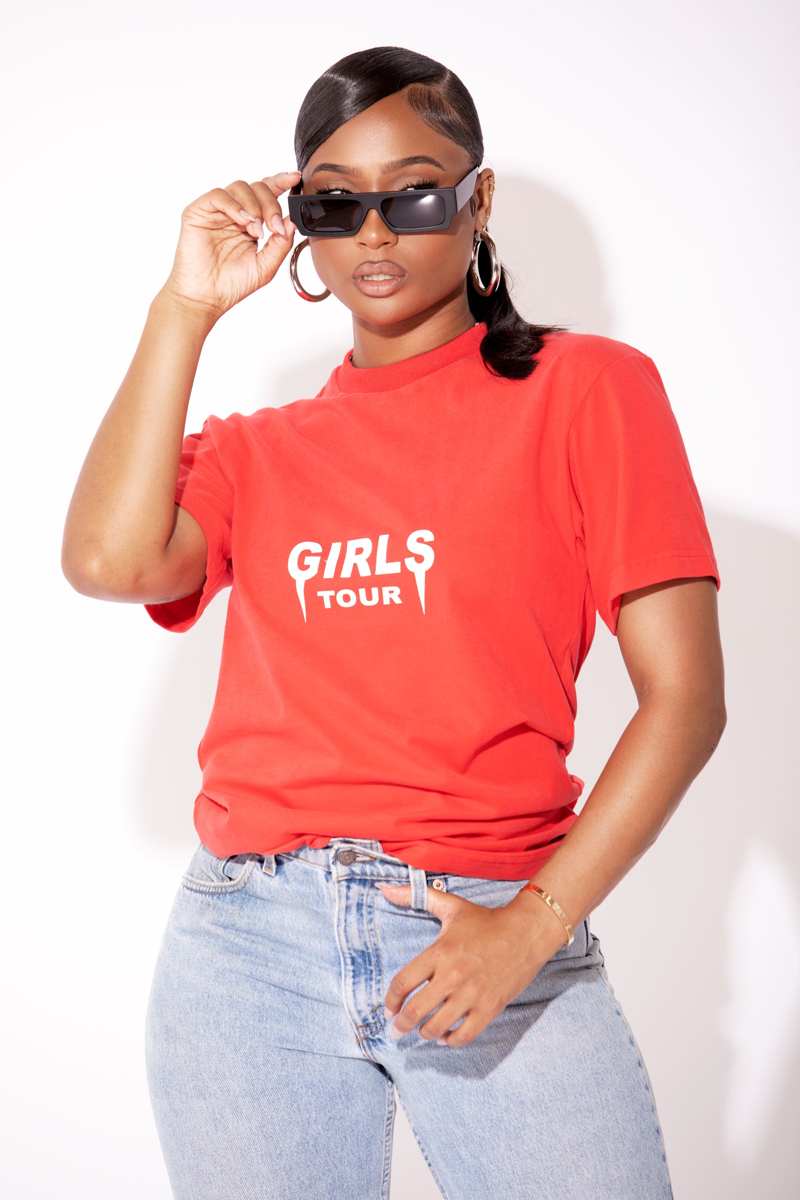Girls red deals tee