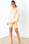 Tan Thick Rib Biker Shorts