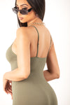 Olive Ribbed Shaping Romper