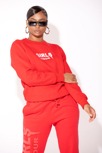 Girls Tour Crewneck - Red