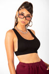 Black Thick Ribbed Bra