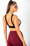 Black Thick Ribbed Bra