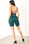 Teal Low Back Crop Top