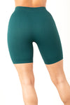 Teal Basic Ribbed Biker Shorts