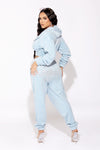 Blue Sorella Velour Sweat Pants