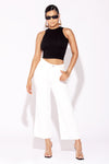 White High waist denim boyfriend jeans
