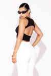 White High waist denim boyfriend jeans