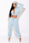 Blue Sorella Velour Sweat Pants