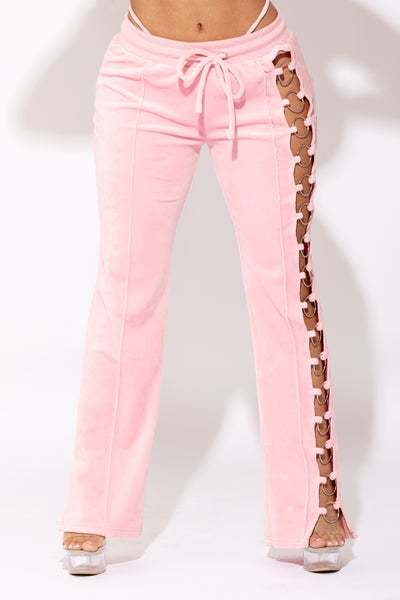 Pink Sorella Velour O Ring Pants