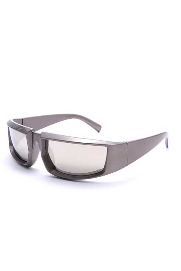 Sporty Goggle Sunglasses Charcoal