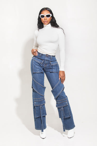 Pocket Cargo Denim Jeans