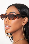 Tortoise Oversized Diamond Corner Frame Sunglasses