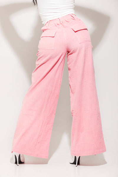 Pink Cargo Corduroy Pants