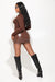 Brown Faux Leather Mini Skirt