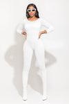 White Deep Back Jumpsuit