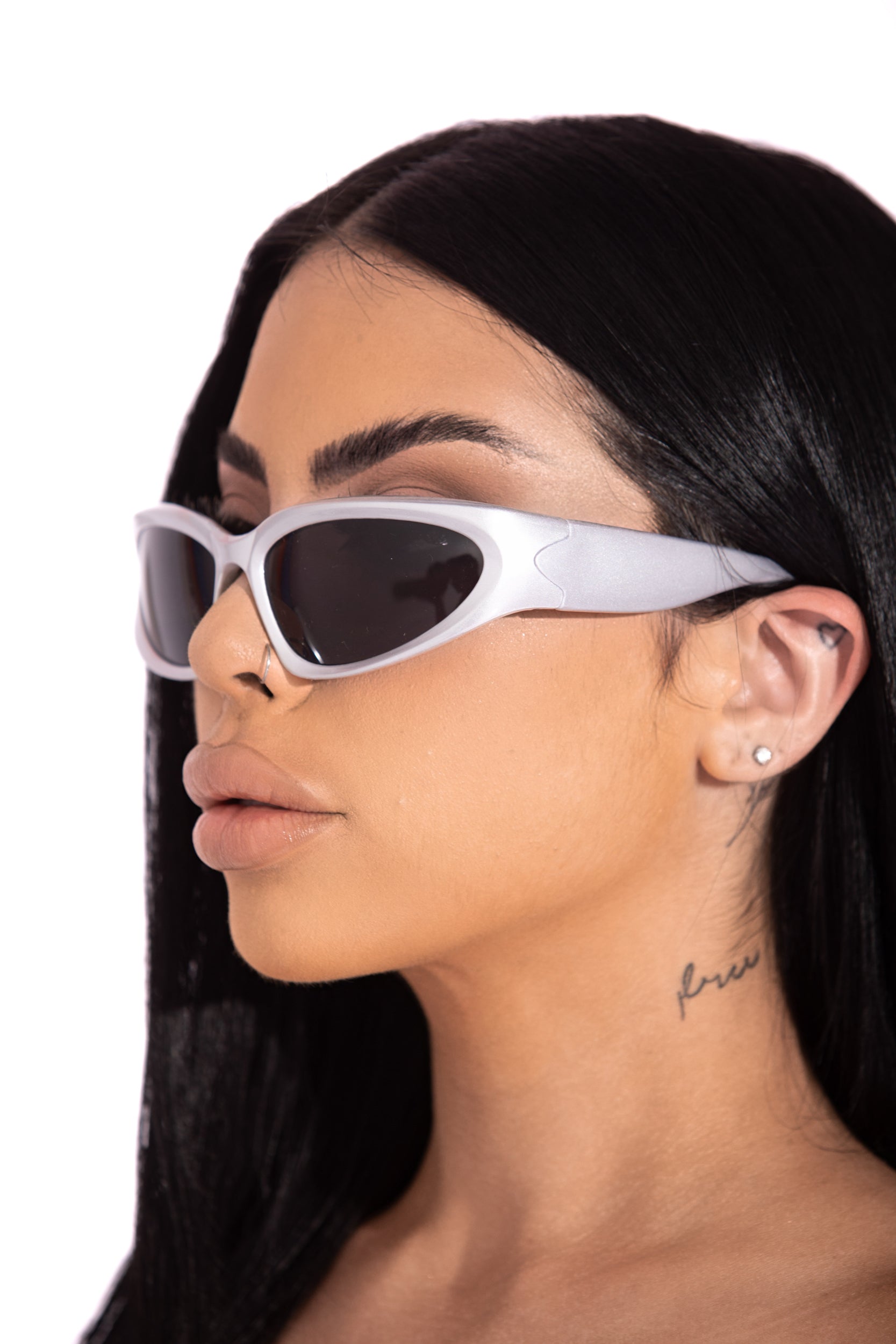 Silver Y2K Goggle Sunglasses