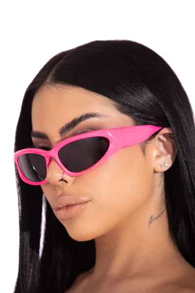 Pink Y2K Goggle Sunglasses