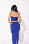 Blue Cut Out Skirt & Bandeau Set