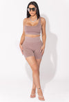 Mocha Washed One Shoulder Crop Top