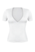 White Short Sleeve V-Neck Solid Top