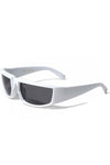 Sporty Goggle Sunglasses White